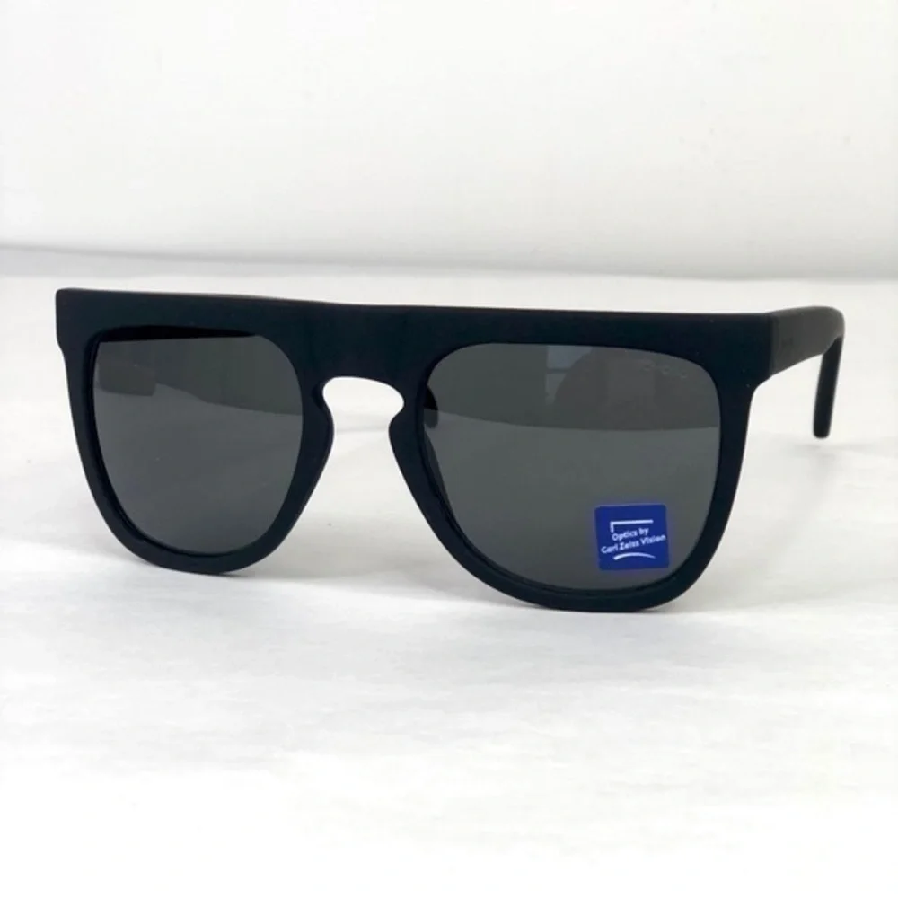 KOMONO Bennet Black Rubber Sunglasses NEW flat brow